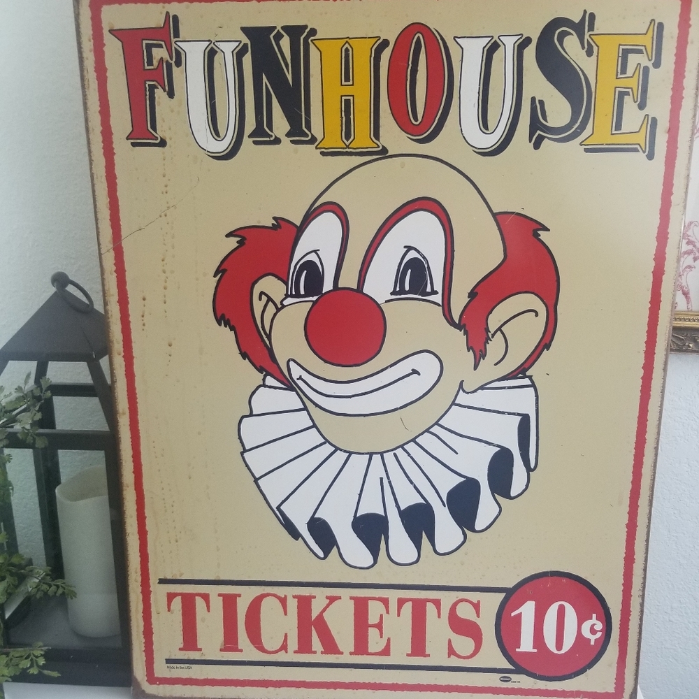 Vintage Clown Metal Sign